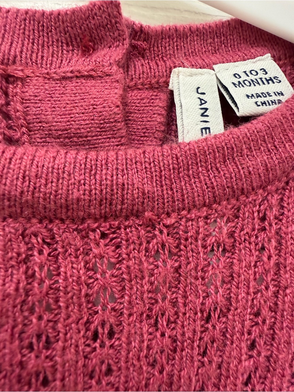 Janie and Jack Raspberry Knit Ruffle-Trim Footie - Picture 4 of 4